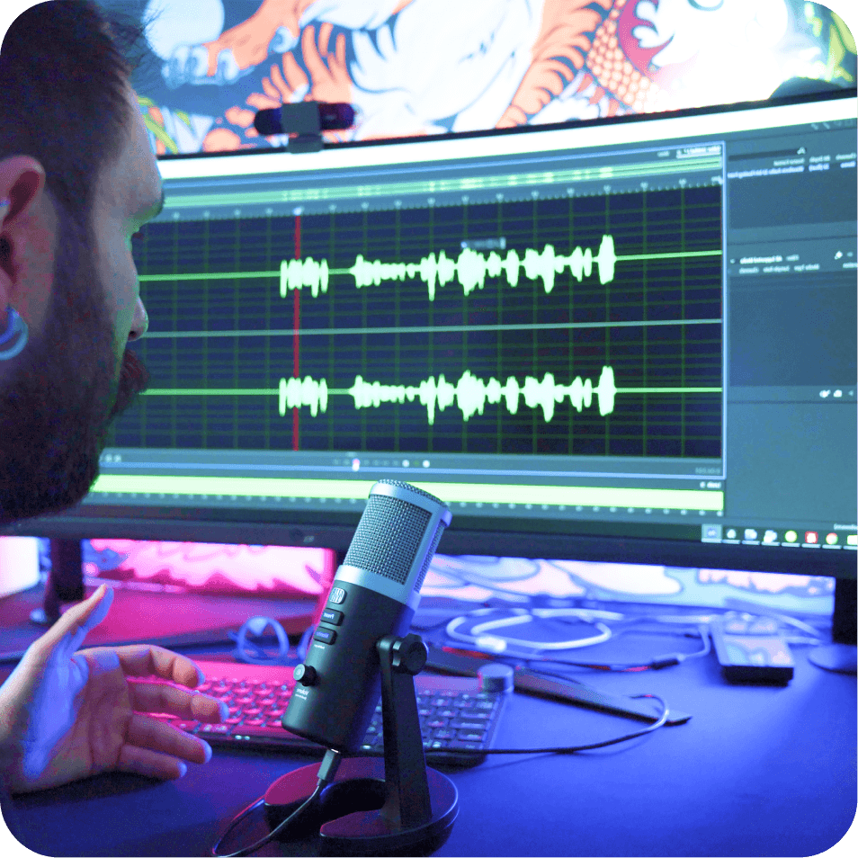 Person communicating via online platform