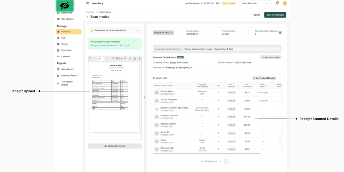 Invoice Uploaded Screen